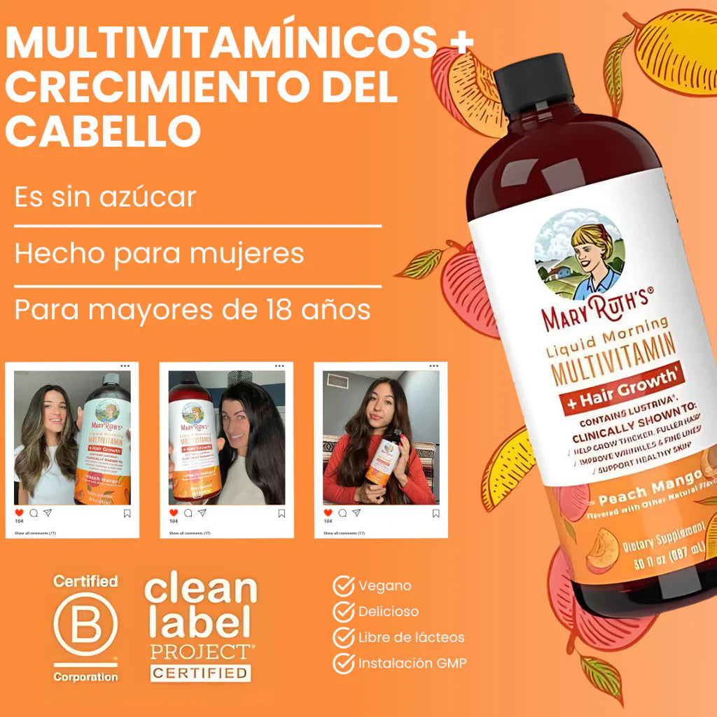 Botella de Multivitamínico y Multimineral Líquido MaryRuth's (887 mL)